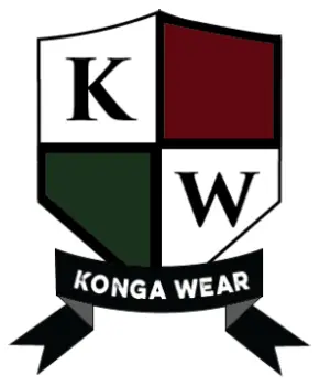 A logo of konga wear, which is an apparel company.